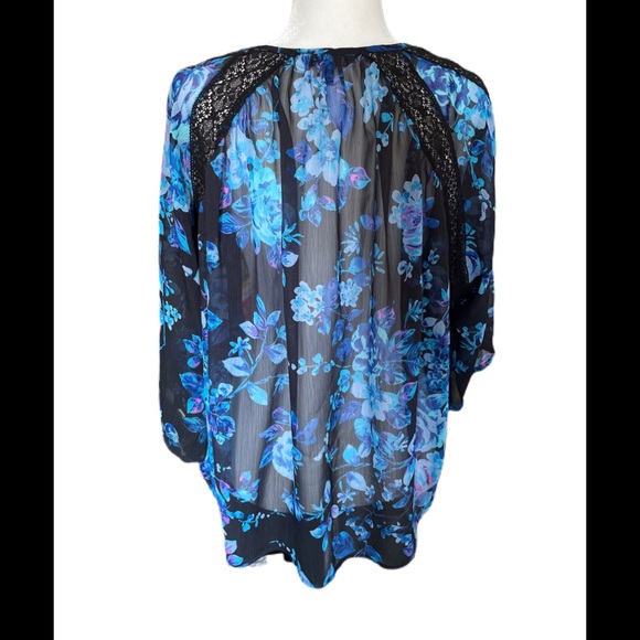 🌼NWOT Express kimono blue black size M - Picture 4 of 8
